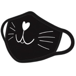 Cute Black Cat Whiskers Reusable Cotton Face Mask